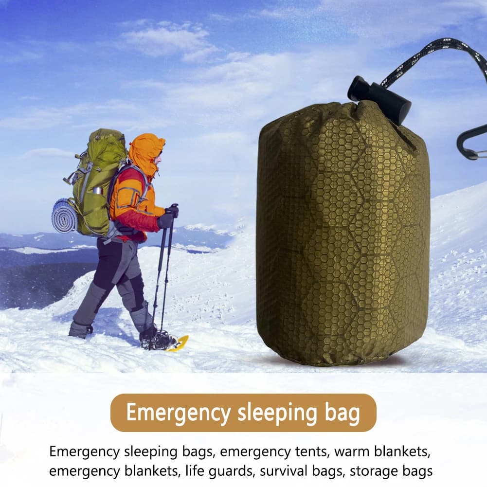 2-5 pezzi sacco a pelo di emergenza termico impermeabile sacco da bivacco portatile coperta di sopravvivenza borse antivento per campeggio escursionismo all'aperto