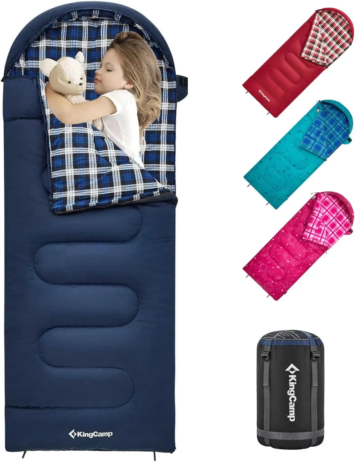 Children's sleeping bag light and waterproof flannel for camping, suitable for children from 10 to 12 years up to 1,65 m high