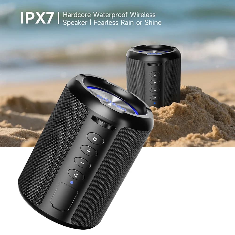 Altoparlante Bluetooth wireless Ortizan X9S, impermeabile IPX7, luci RGB