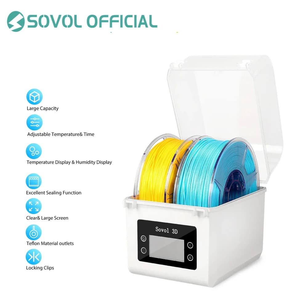 Sovol SH01 2KG filament dehydrator box for ABS PLA PETG TPU 1.75mm 2.85mm dry coil support