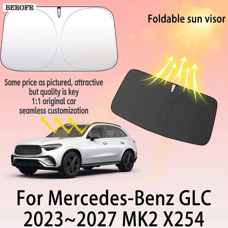 For Mercedes-Benz GLC 2023~2027 MK2 Front Windshield Sunshade Privacy curtain Car Heat Sun Visor High quality Auto Accessories