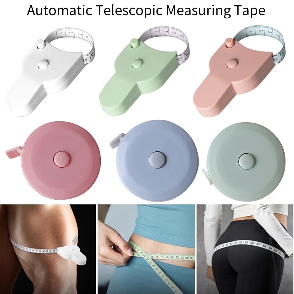 Metro a nastro da 150 cm con sistema di blocco automatico per sartoria, cucito, artigianato, vestiti, misurazione del corpo e perdita di peso