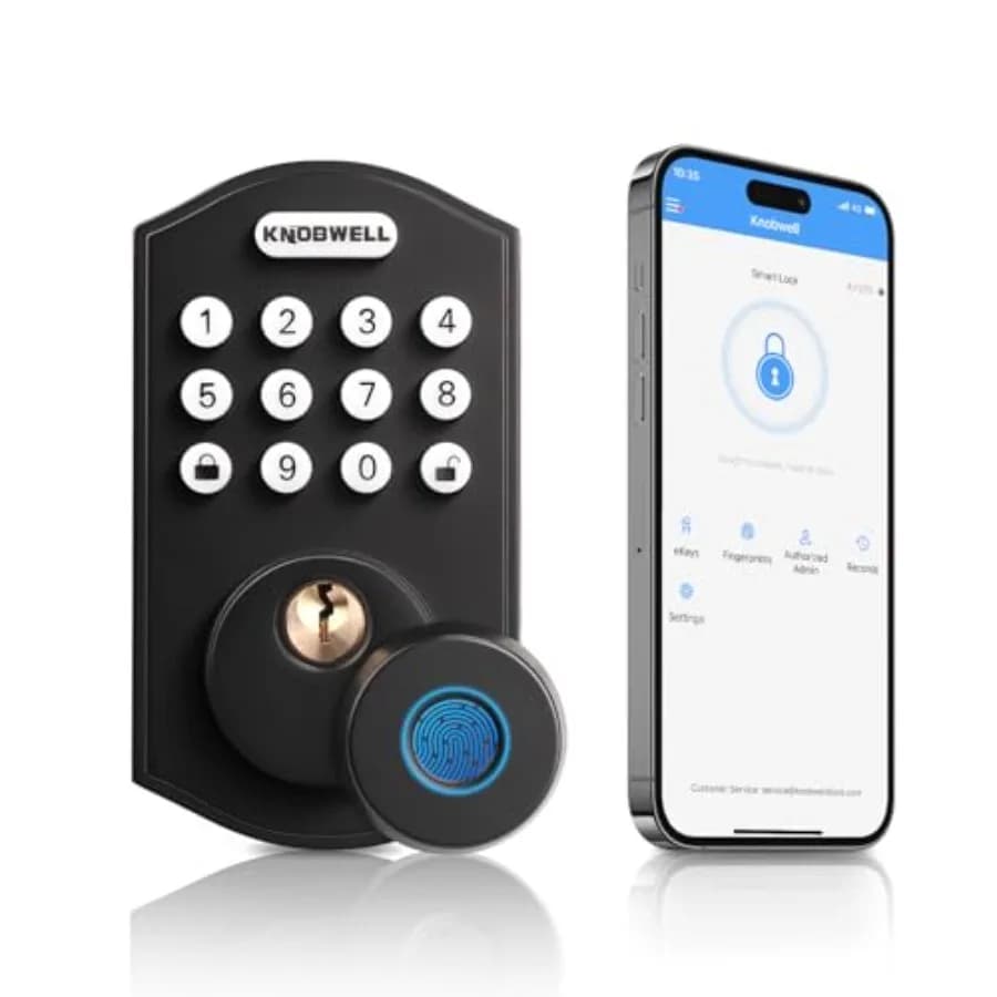 Serratura Intelligente con Impronta Digitale e Tastiera, Chiusura Automatica per Porta d'Ingresso - Facile Installazione - Finitura Opaca
