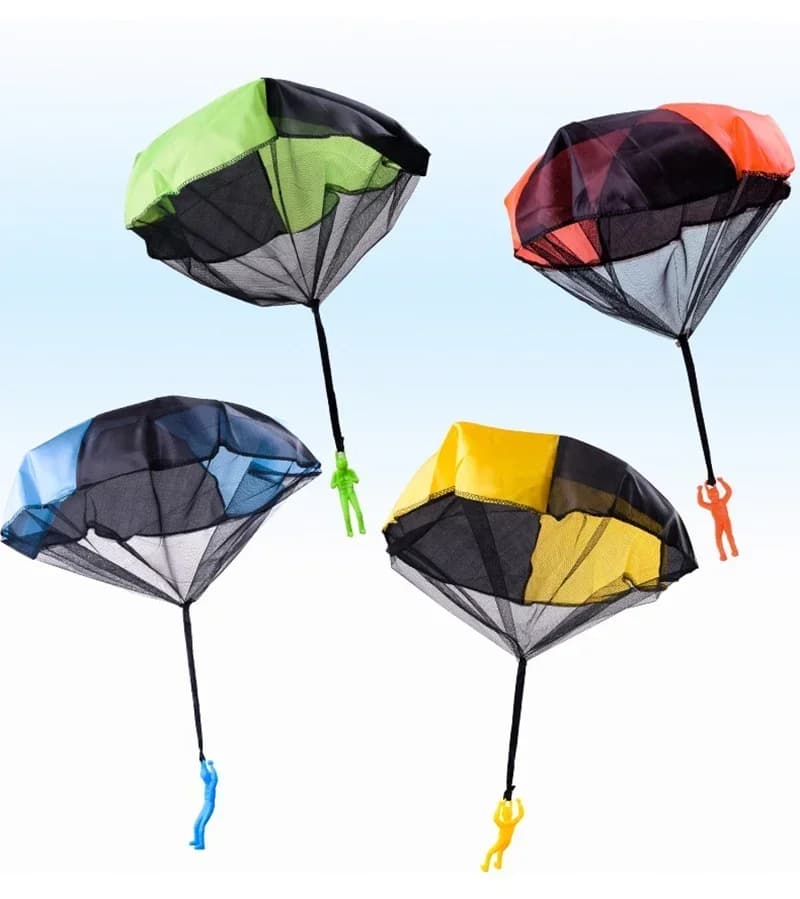 Set di giocattoli con paracadute per bambini: giochi sportivi da lanciare a mano, regali per ragazzi, soldatini per il gioco sensoriale dei bambini, colore casuale, 3 pezzi