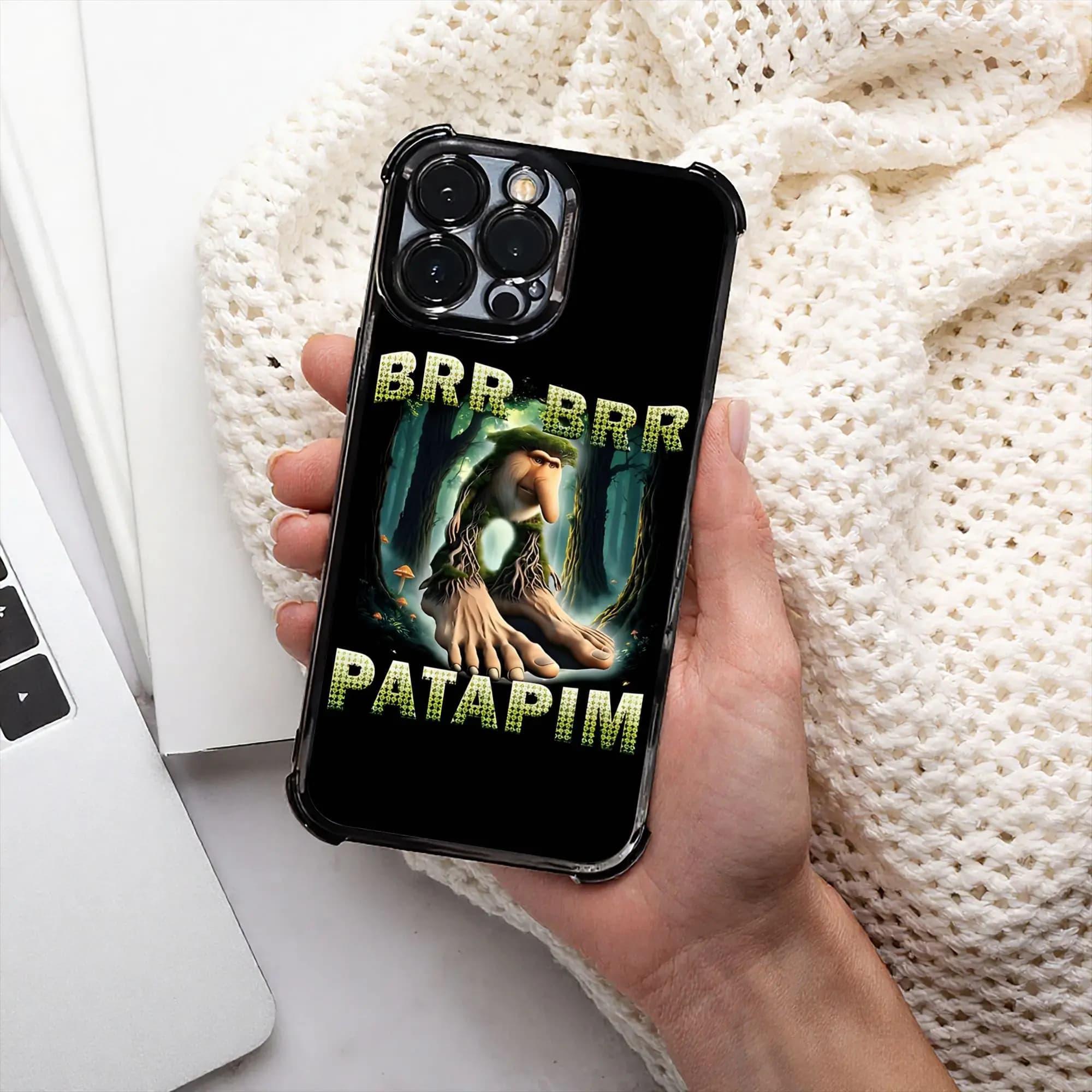 BRR BRR patapim Phone Case Italian-Brainrot Processo di Elettroplaccatura per iPhone, Vari Modelli