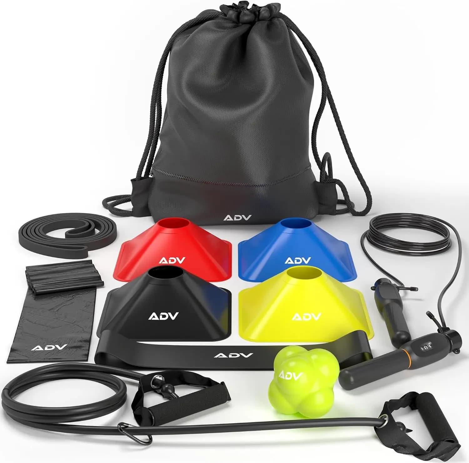 ADV Training Kit V2: attrezzatura per allenatore da Tennis per allenamento, pratica e trapani da Tennis-include conteggio corda per saltare, resistenza B
