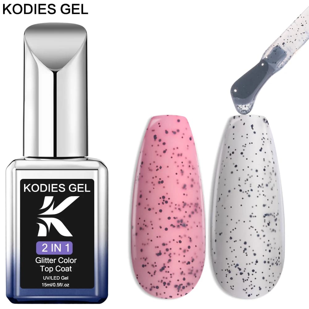 KODIES GEL Matte Dragon Fruit Top Coat Gel UV smalto per unghie 15ML Semi permanente Black Dots Gel vernice Mat finitura No Wipe Manicure