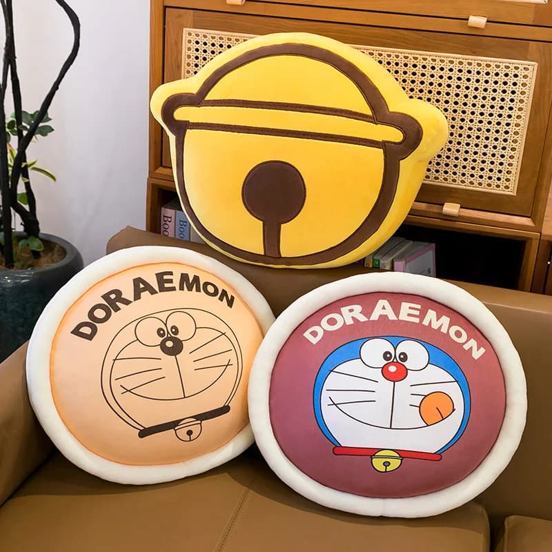 Kawaii Doraemon Dorayaki Peluche Cuscino per bambola di pezza per bambini Regalo di compleanno Cuscino per schienale per auto da ufficio Peluche morbido per