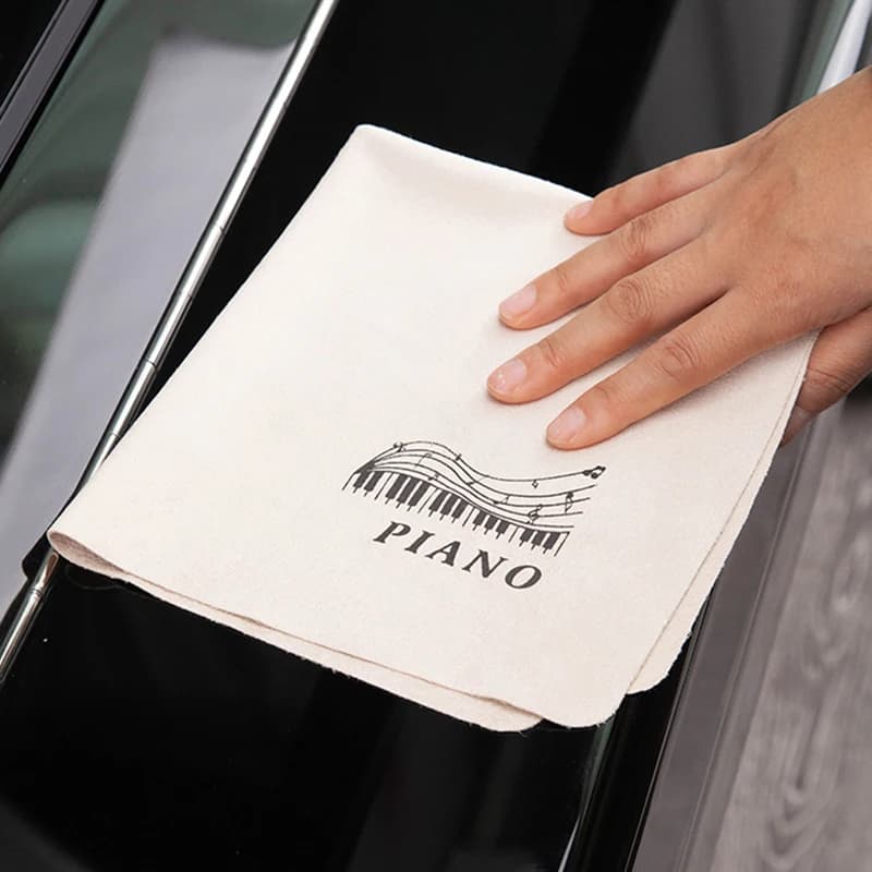 Panno Speciale in Pelle Scamosciata per Pulizia Pianoforte, Grande Panno per Rimozione Macchie e Manutenzione Strumenti