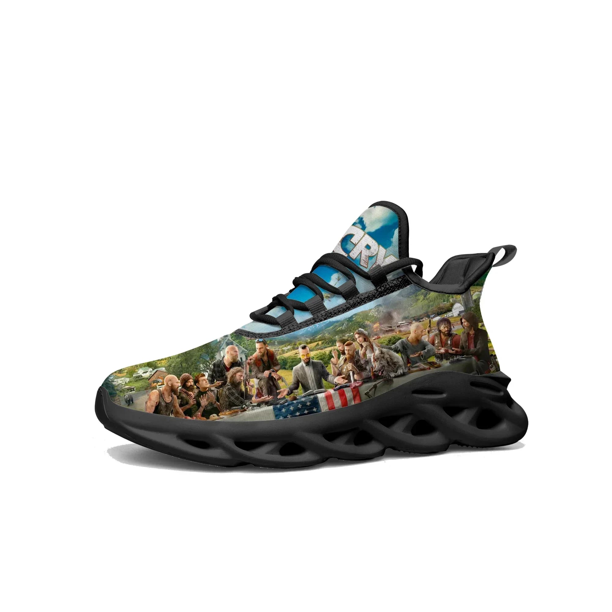 Far Cry Custom Flats Sneakers Hot Cartoon Game Scarpe da corsa sportive da uomo e da donna Scarpe con lacci su misura