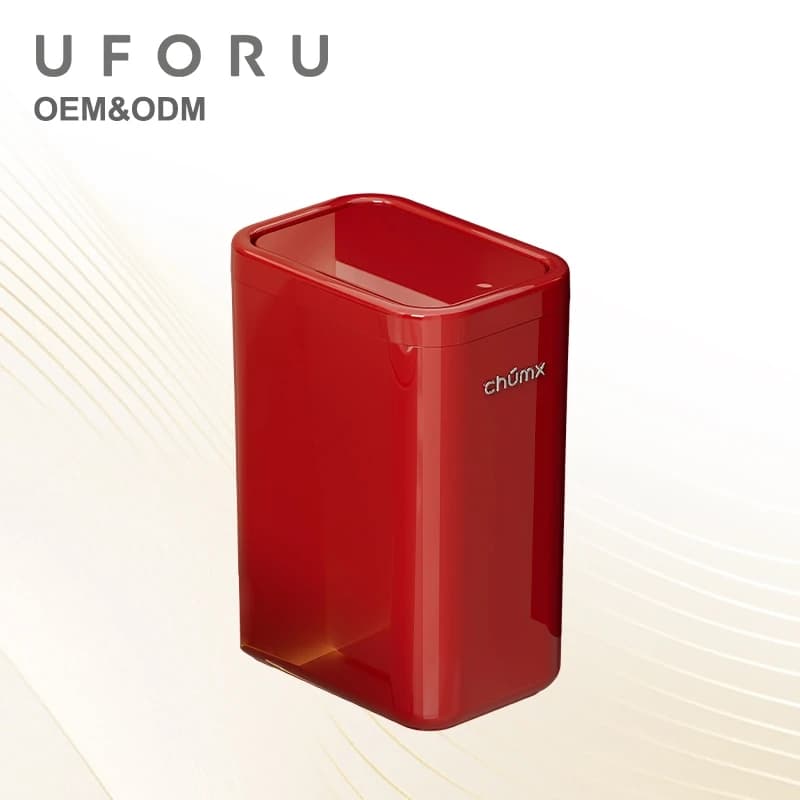 UFORU 2-in-1 Wall & Floor Trash Can, Slim Gap Space Saver, Wide Mouth Waste Bin for Kitchen Living Room Bathroom