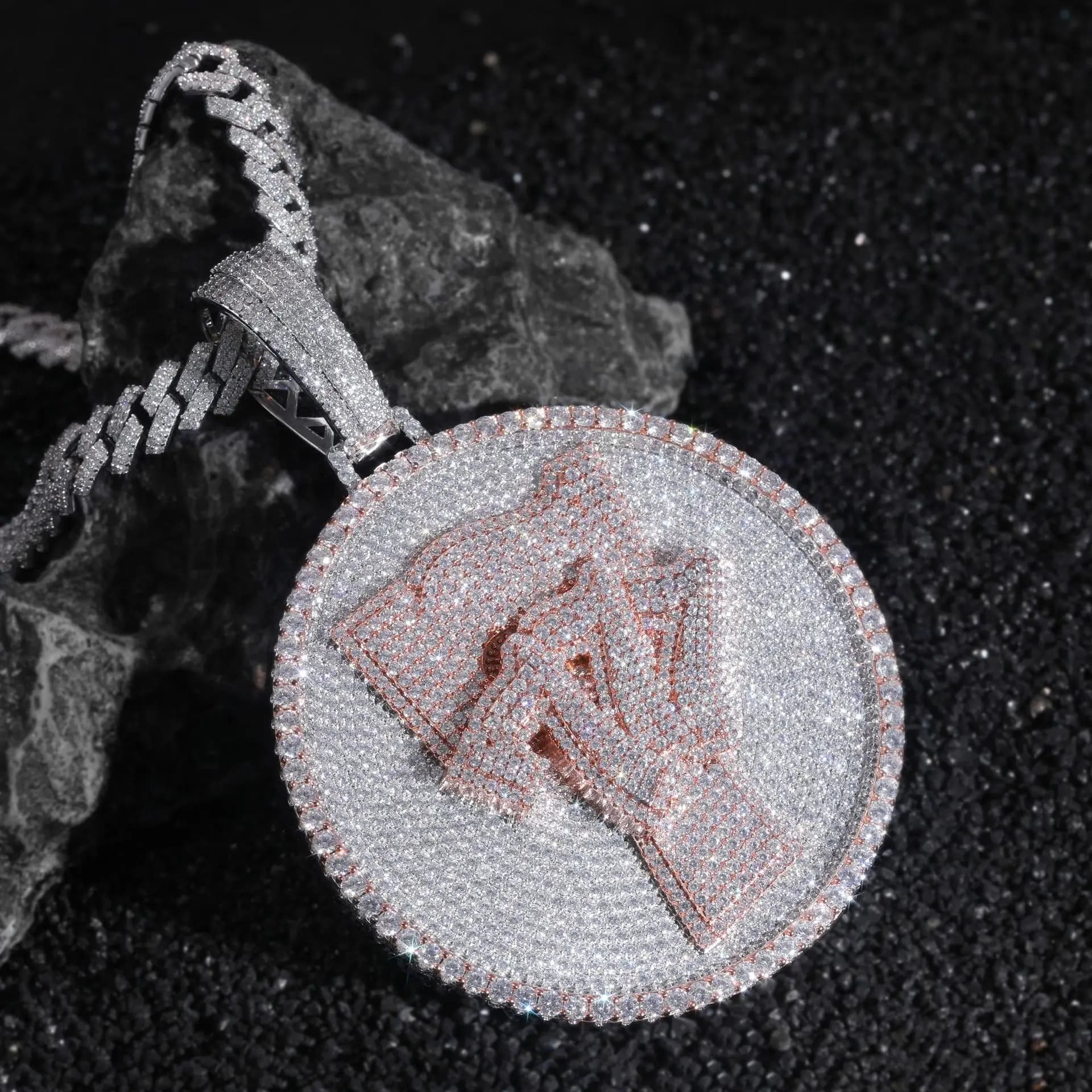 New Arrival Full Diamond Letter Pendant Necklace - Hip-Hop Street Rap Trendy Men's Necklace