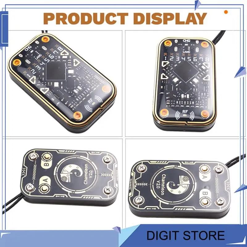 Emulatore lettore chip intelligente RFID DIGIT-Chameleon Ultra V2.0 + portachiavi 2Xuid/carta 125Khz 13,56Mhz Decodifica scheda Duplicatore NFC