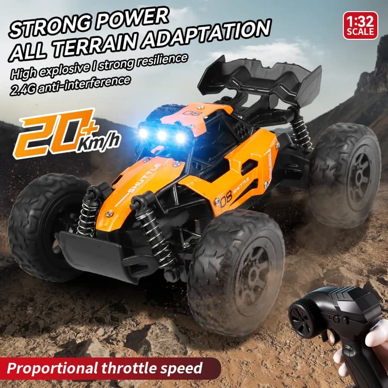 High speed 1:32 full-scale car, RC Drift racing car, remote controlled high speed vehicle with LED lights, ideal gift for children