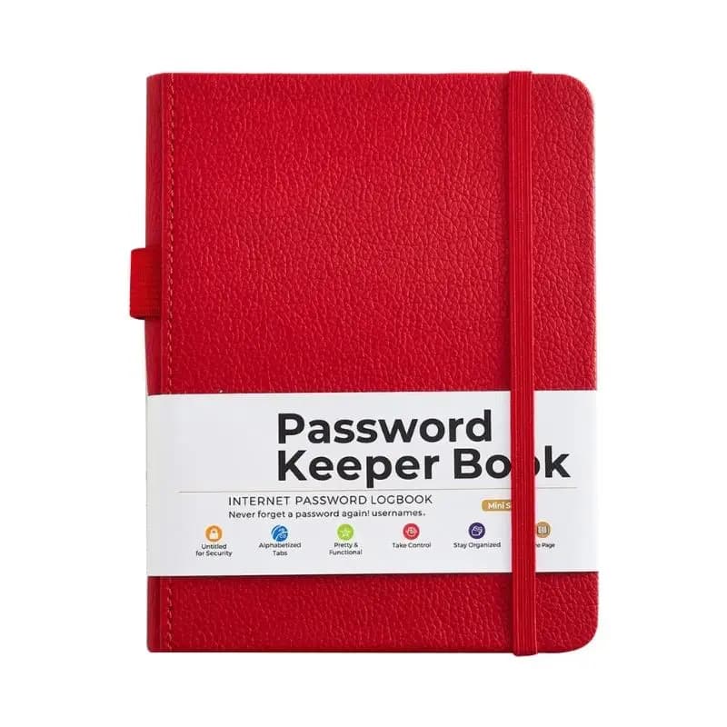 Y1UB Notebook in pelle PU con blocco password, chiusura con fascia elastica, rubrica per indirizzi, per organizzazione delle