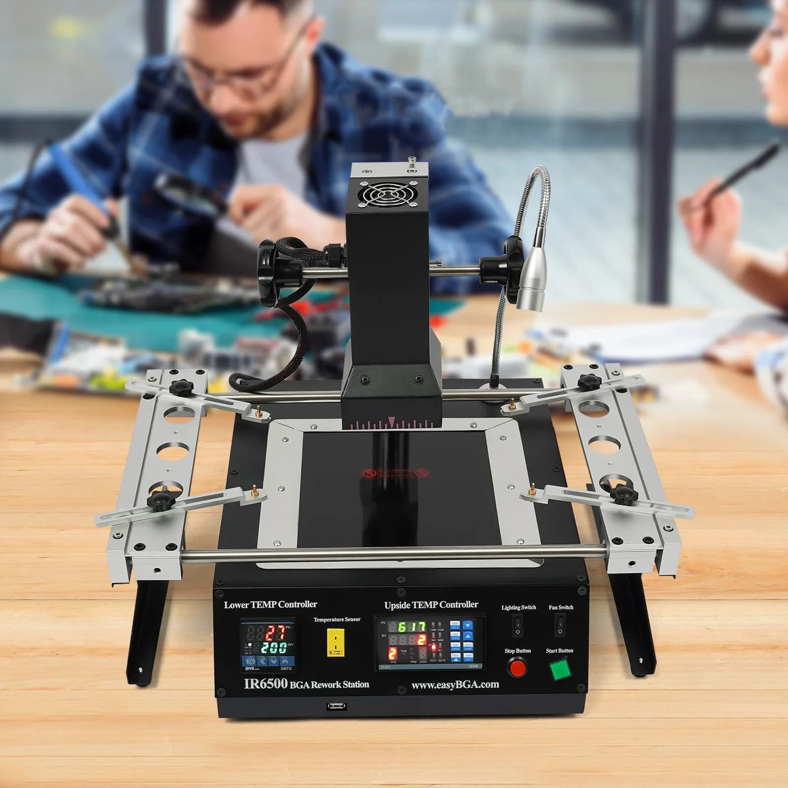 Modern Black Welding Station 1250W 47.5*48*42 Cm, BGA Reprocessing Station for Laptop Motherboards