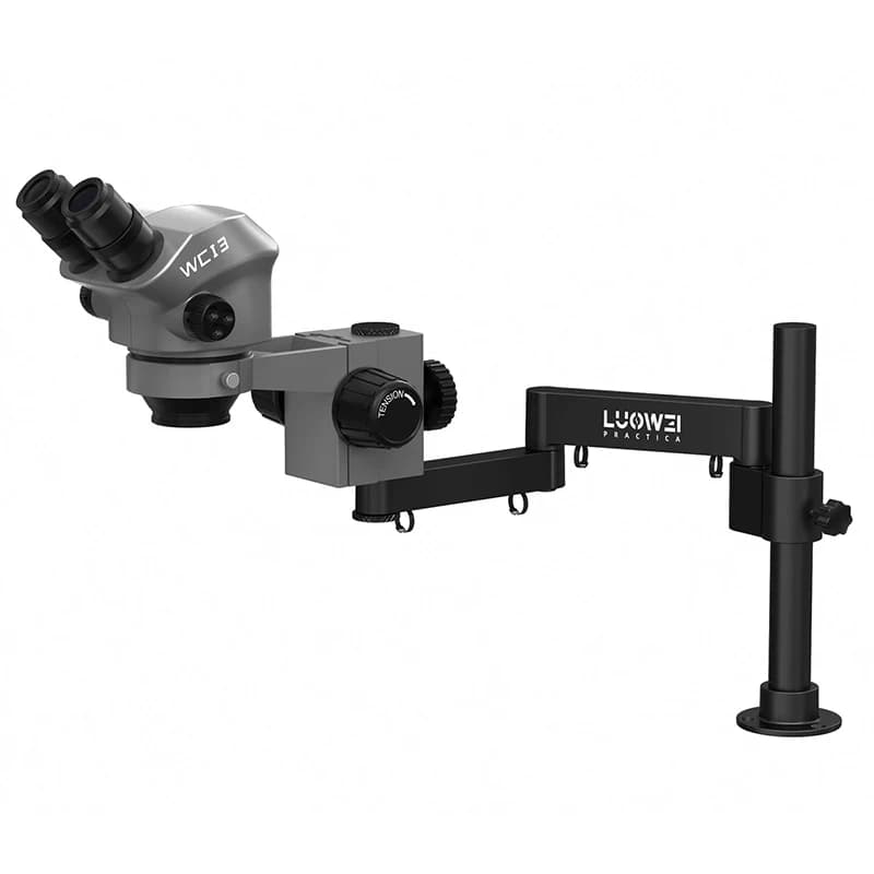 Microscopio binoculare WCI3-7050LZ 7-50X con supporto da tavolo WF10X/22 Oculare 100 mm Distanza di lavoro per saldatura elettronica
