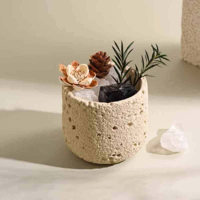 Creative Round Concrete Flowerpot Silicone Molds Moon Texture Storage Jar Container DIY Mini Cement Plants Pot Mould