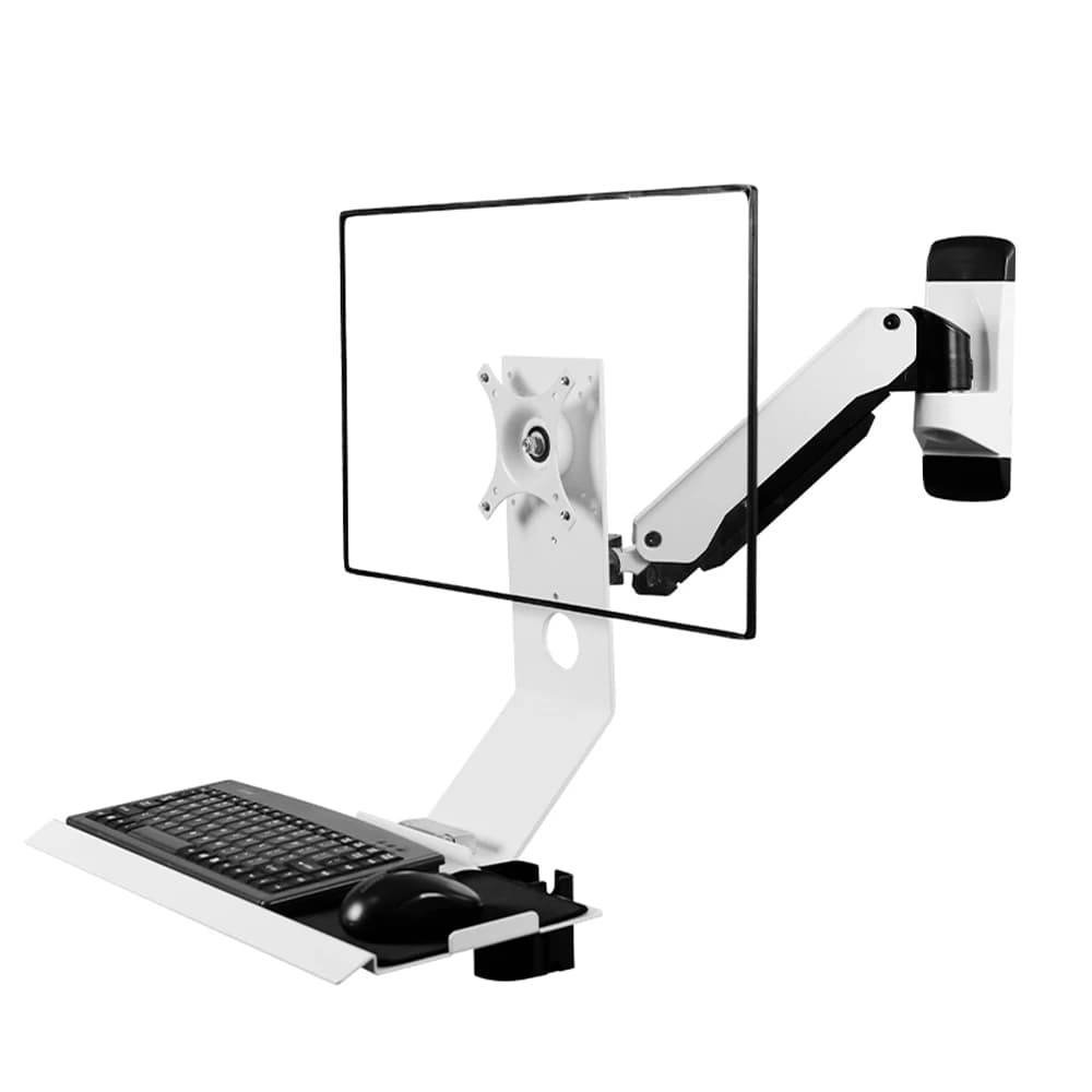 Industrial GM199KBL VESA-compliant Aluminum Alloy Monitor Mount Robotic Arm Stand with Keyboard Stand