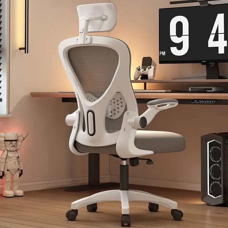 Computer Chair Office Desk Chair Gaming Ergonomic Adjustable Height Swivel Tilt Recliner Lumbar Support Headrest Mesh Back