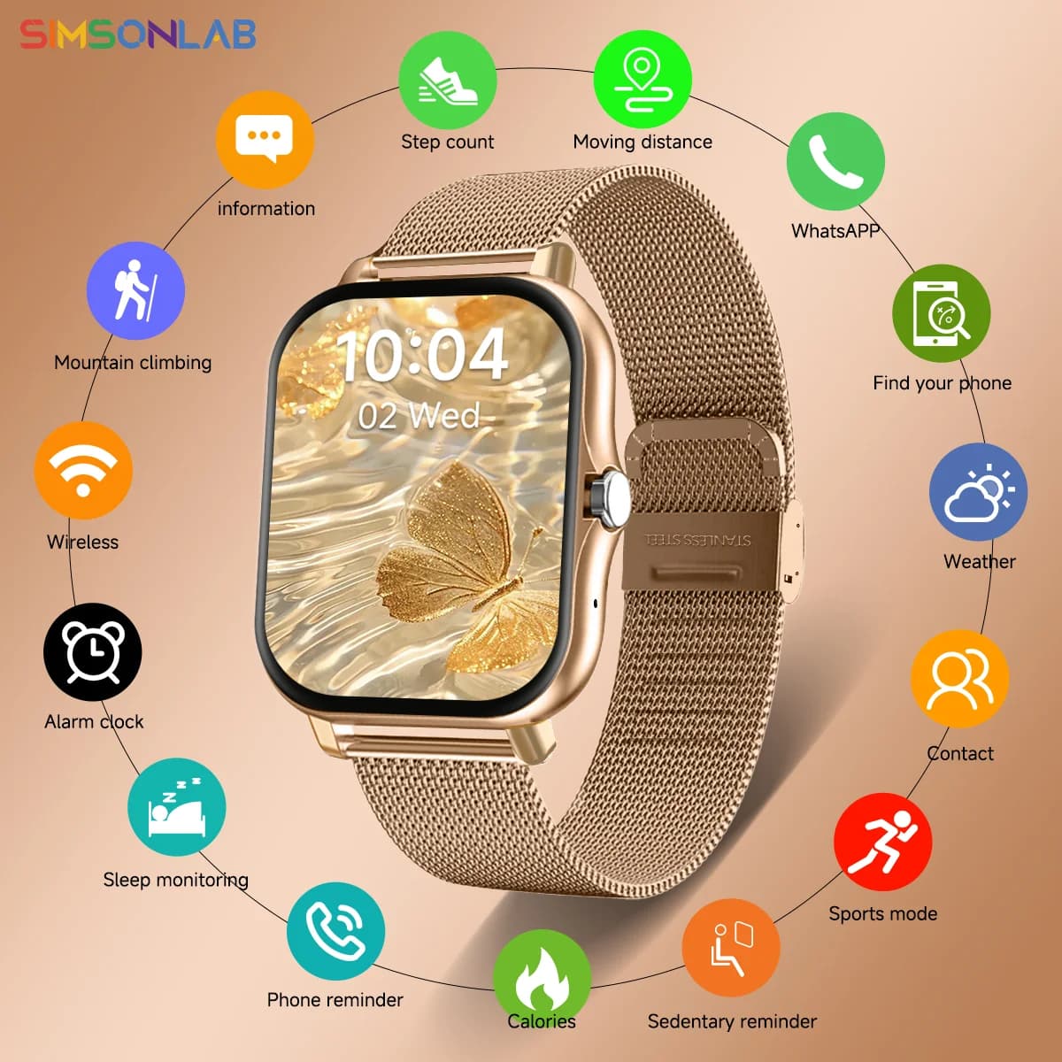 New Smart Watch 1.83''HD Touch Screen Bluetooth Call Wireless Cardiofrequency Control Music Smartwatch Man Woman Gifts 2026