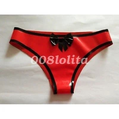 Slip intimo sexy in lattice di gomma Gummi rosso taglia XS-XXL