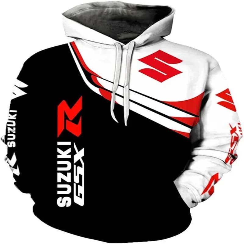 Nuovo logo Suzuki R felpa con cappuccio con stampa 3D motociclisti amano i sport da uomo autunno e inverno casual caldo pullover a maniche lunghe
