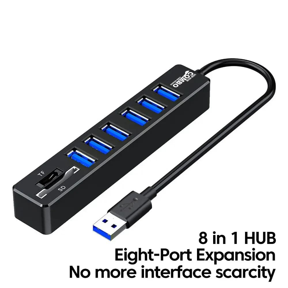 USB 2.0 Multi Porte Ad Alta Velocità 3 6 Porte Hub USB Splitter Estensore Multiplo Lettore di Schede SD TF Adattatore Espansore per PC Laptop