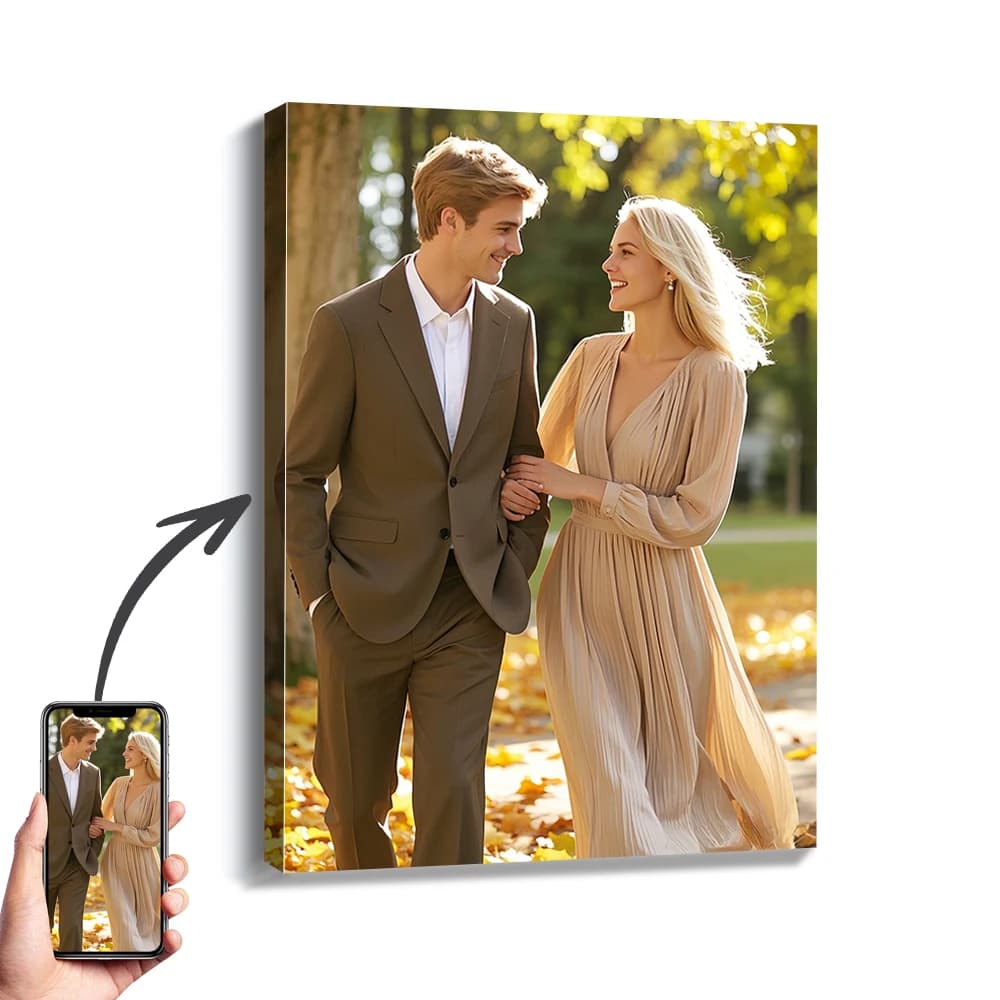 Custom 1-piece photo with frame made-of-yourself or frameless poster, custom wedding photo, gift idea, custom canvas painting