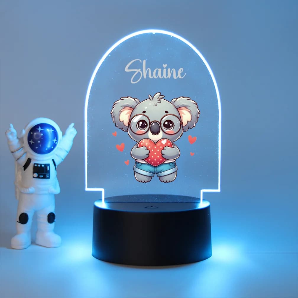 1pc Personalize Custom Koala Funny 3D Led Night Light For Bedroom Decor Light Acrylic Night Lights Acrylic 3d Lamp
