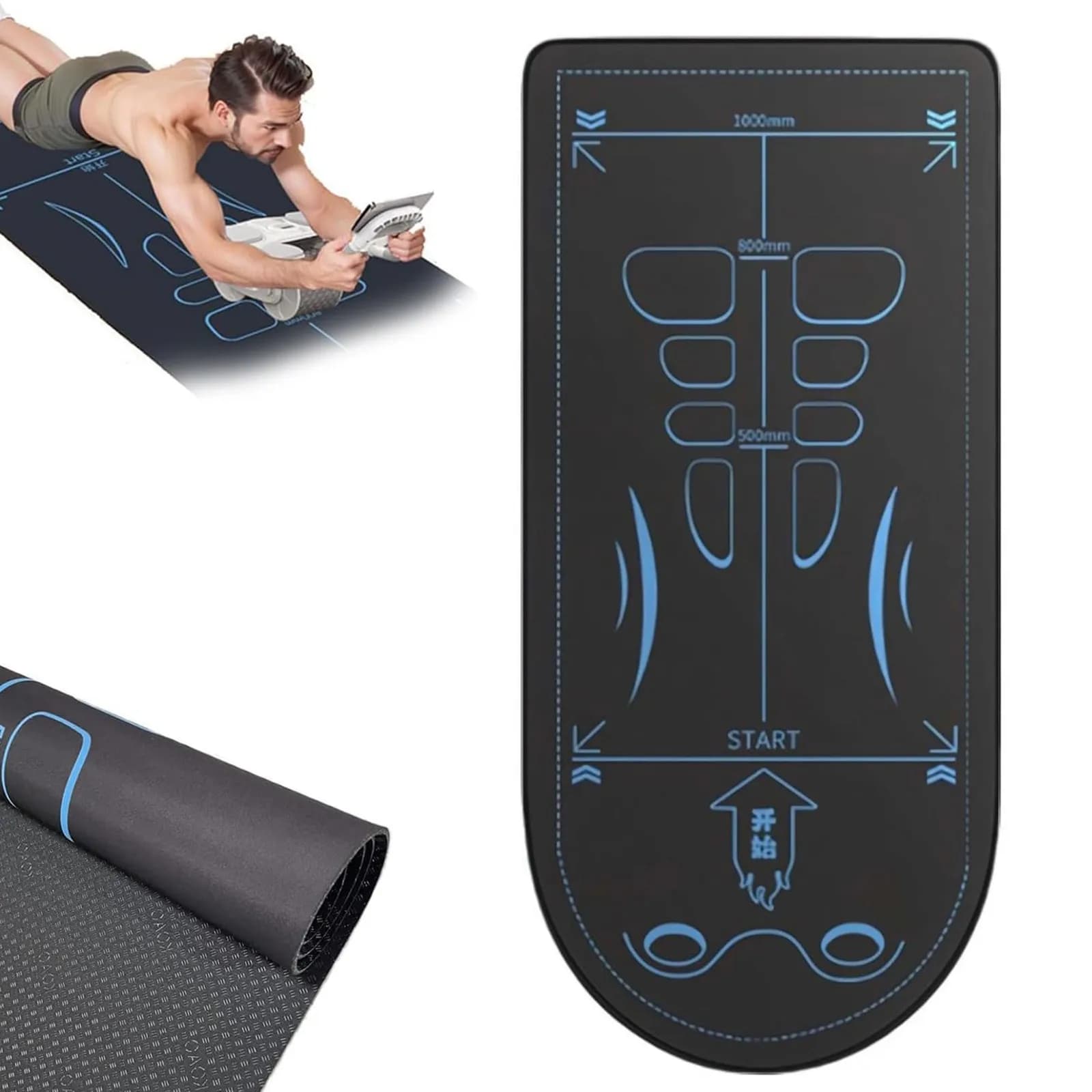 Tappetino da yoga per ruota addominale casa antiscivolo ammortizzatore muto tappetino per esercizi fitness tappetino riutilizzabile ispessito in ginocchio
