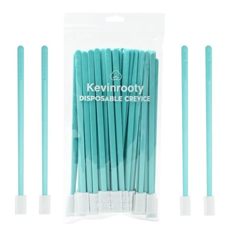 Kit di 50 Spazzole Monouso per Pulizia Fessure, Spazzola Monouso per WC, Davanzali, Tastiere, Pulitore per Climatizzatori Auto Blu