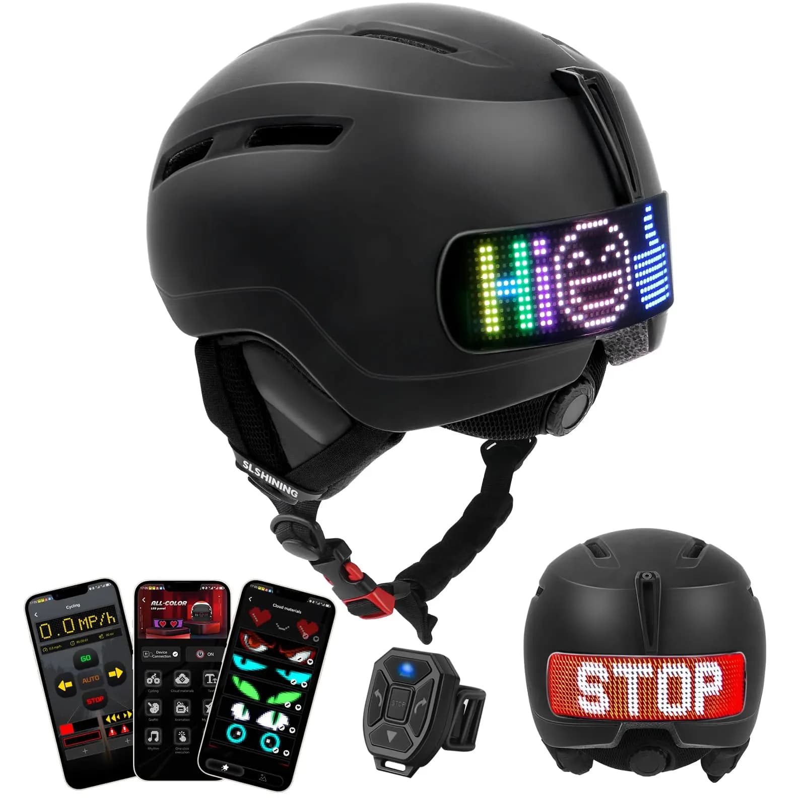 Skiing Helmet with LED Display, PC and EPS Outdoor Sports, Ski Snowboard and Skateboard