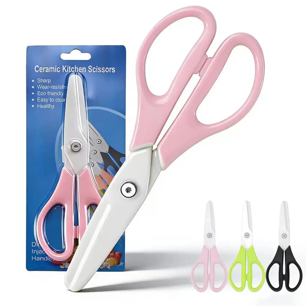 Dobeli 8 pollici Zirconia ceramica lama affilata portatile utensili manuali per bambini manico in PP forbici per alimenti complementari per bambini cucina