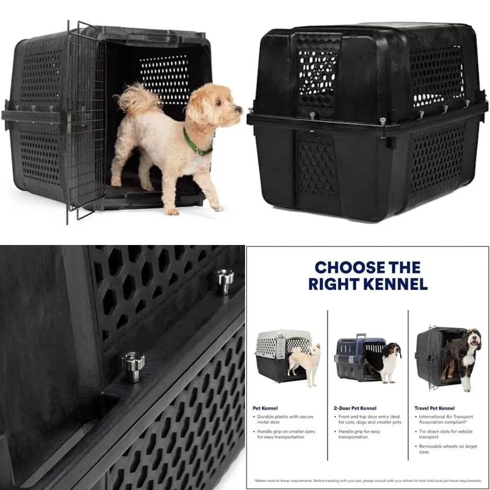 Trasportino da viaggio per animali domestici grande 28 l x 20,5 l x 21,5 altezza nero per viaggi comodi
