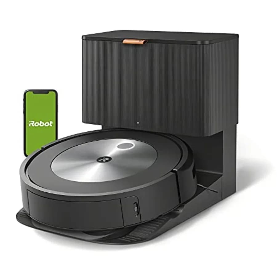 Robot Aspirapolvere Roomba j6+ con Svuotamento Automatico, Identifica e Evita Rifiuti di Animali Domestici e Cavi, Svuota da Solo Fino a 60 Giorni, Mappatura Intelligente