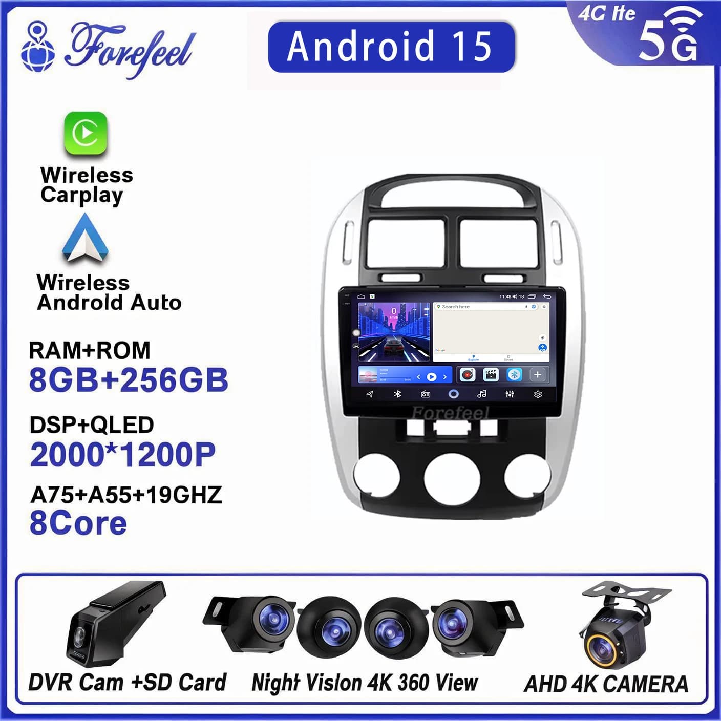 Android 16 For Kia Cerato 1 Ld 2004 - 2008 Monitor Screen Multimedia Tv Autoradio Navigation Stereo Radio Lettore Video Plaayer