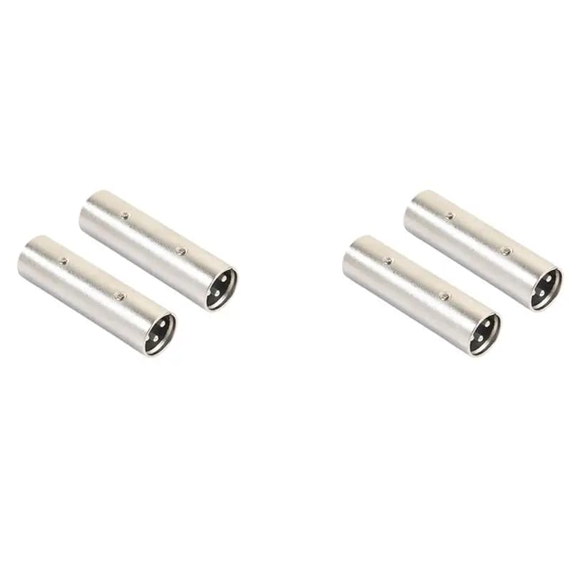 Adattatore XLR maschio-maschio, connettore XLR maschio a 3 pin-maschio, adattatore per linea microfono - Confezione da 4