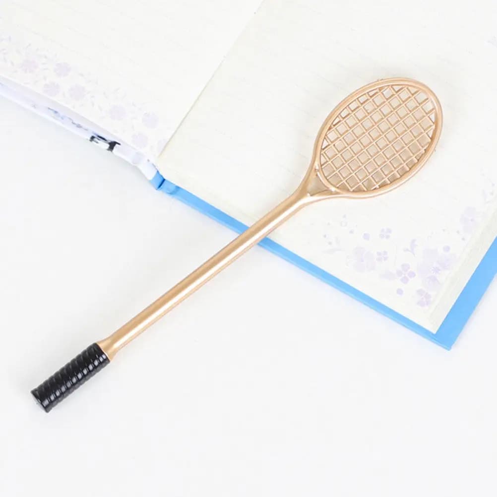 2 Pezzi Penna Gel con Design Racchetta da Tennis, Inchiostro Nero, Punta Fine per Scrittura, Schizzi, Disegno, Calligrafia, Materiale Scolastico