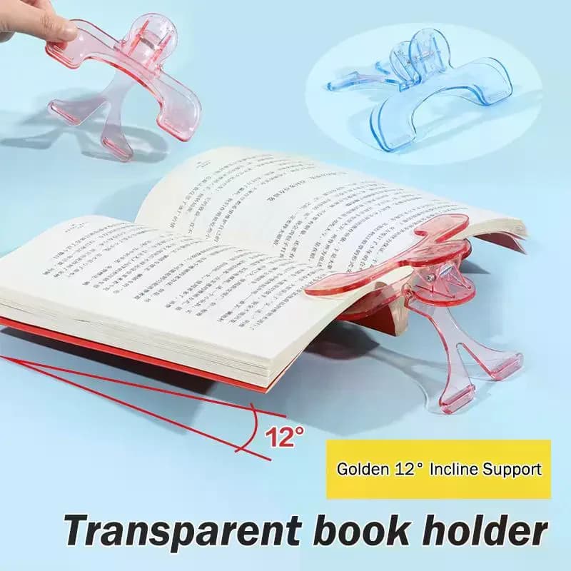 Clip per libri in plastica trasparente da 2/3 pezzi con supporto per lettura, clip per libri fissi, segnalibro, articoli di cancelleria, materiale scolastico