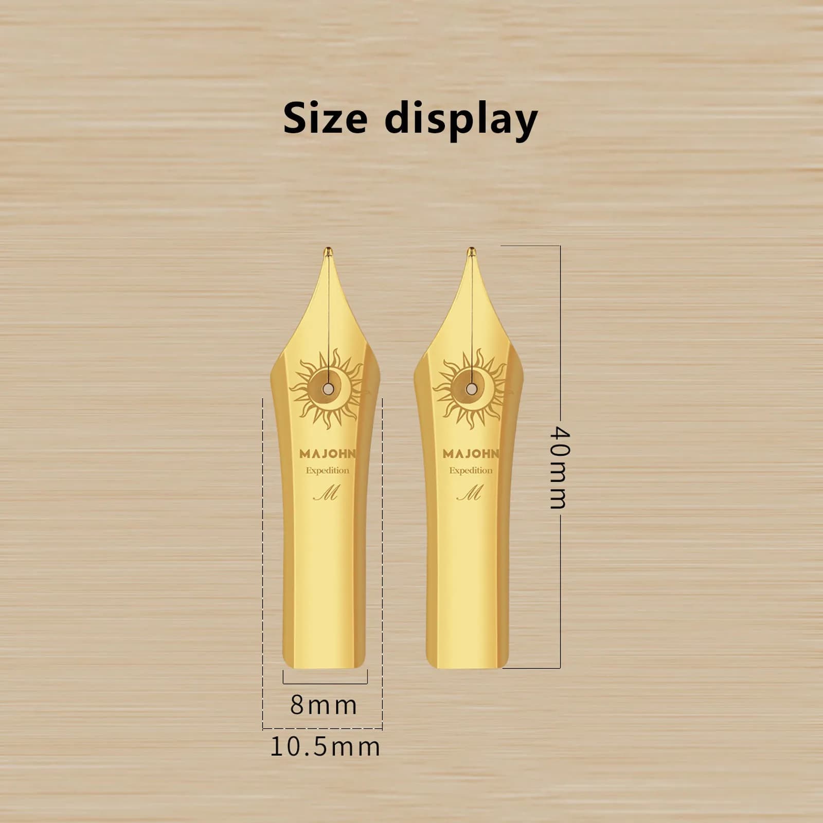 Majohn NO.8 Gold-plated BOCK Silver Glossy Enthusiast-grade Super Large Bright Tip Fountain Pen Nib Replacement Nib