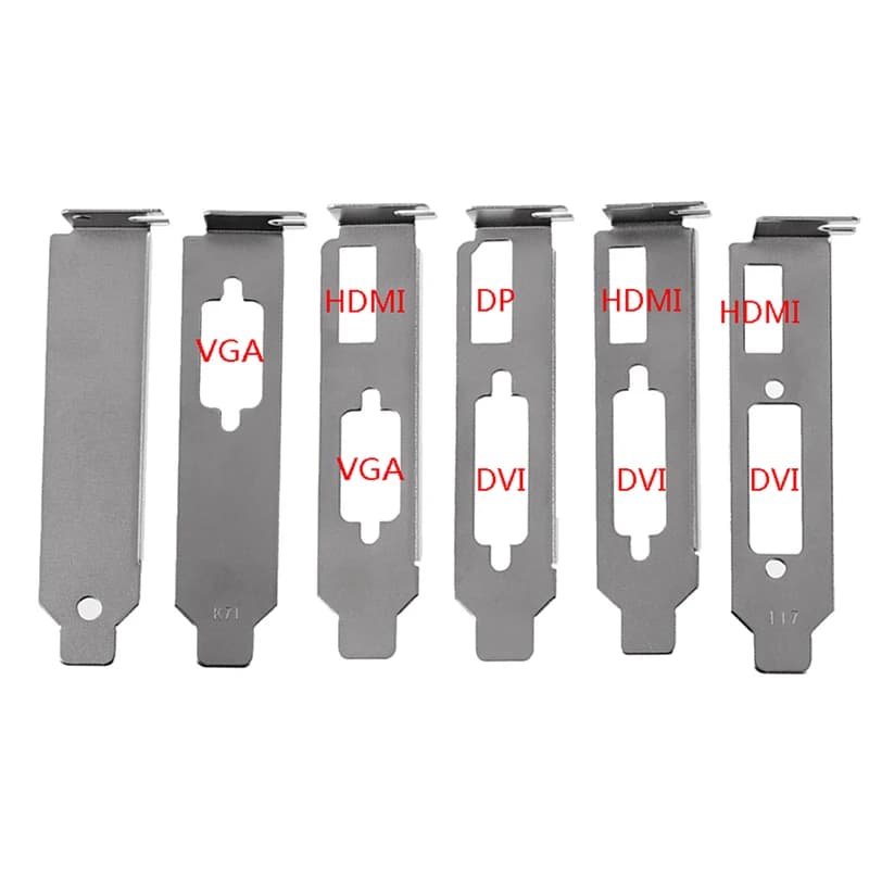 Adattatore per staffa a basso profilo in metallo da 8 cm Porta DVI HDMI VGA per scheda video grafica a mezza altezza