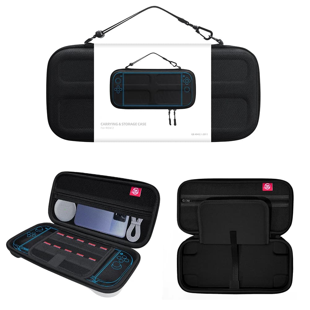 Custodia da trasporto in EVA per Nintendo Switch 2, borsa a tracolla antiurto con 10 slot per schede di gioco, per console e accessori Switch 2