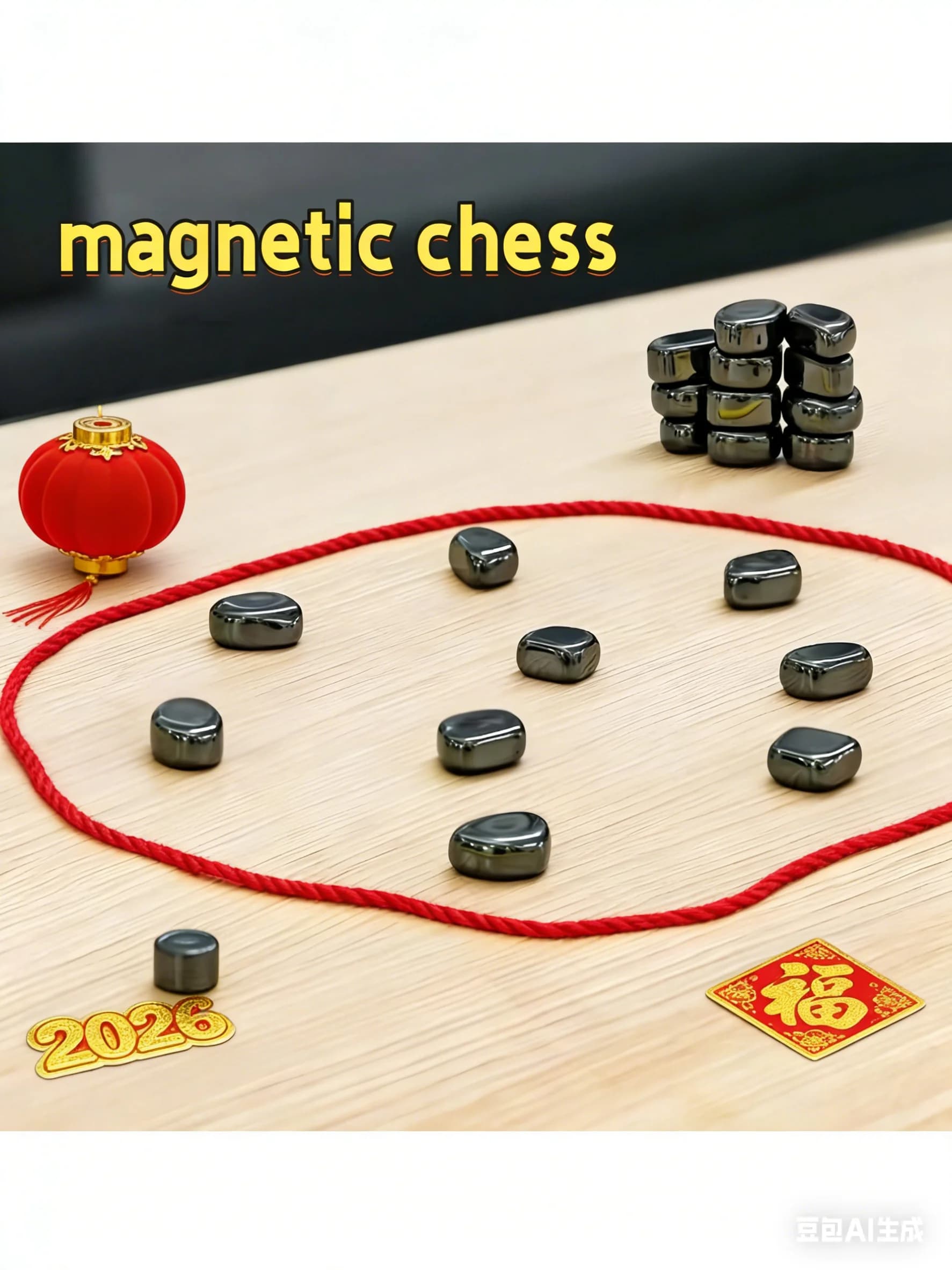 Gioco da tavolo magnetico per famiglie con corda rossa in edizione limitata di Capodanno 2026, gioco per feste multigiocatore, regalo per riunioni di famiglia