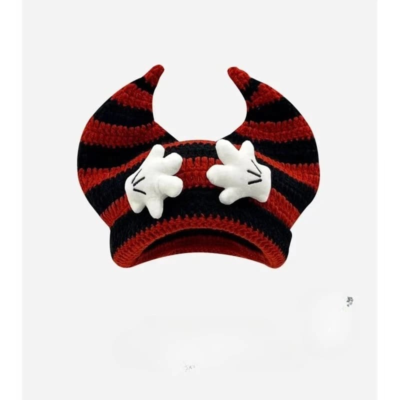 Cappello lavorato a maglia autunno inverno da donna caldo cappello in corno di mucca per donna berretti Skullies da viaggio all'aperto primaverili