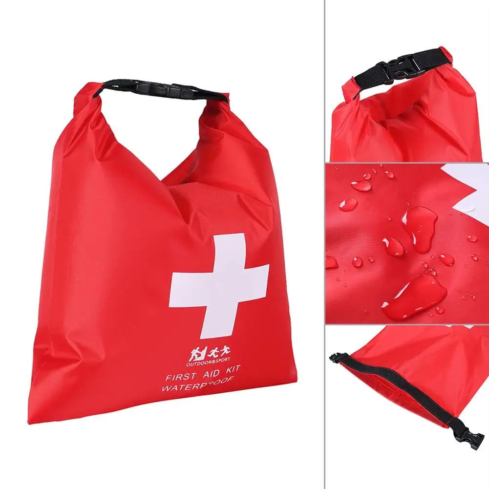 Borsa di pronto soccorso da 1,2 litri, borsa impermeabile per kit di emergenza, borse elastiche portatili per forniture di emergenza, per campeggio e pesca