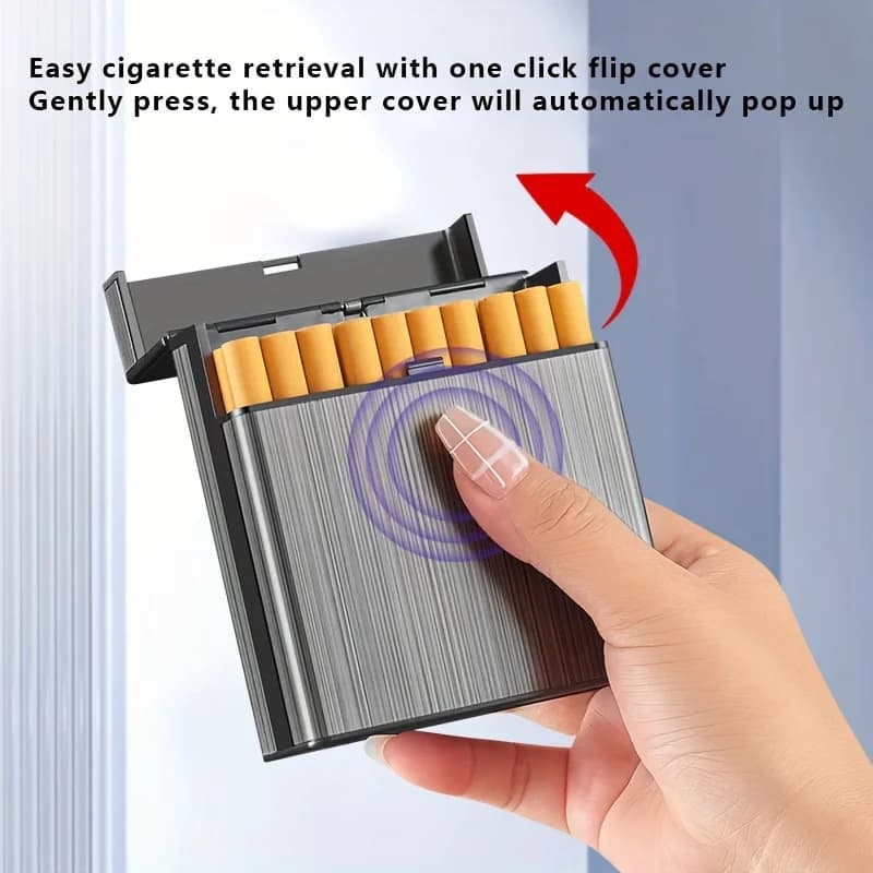 1Pcs Cigarette Case for King Size 40 Branch Capacity Cigarettes Box Zinc alloy Portable Thin Cigar Boxes Pocket Cigarettes