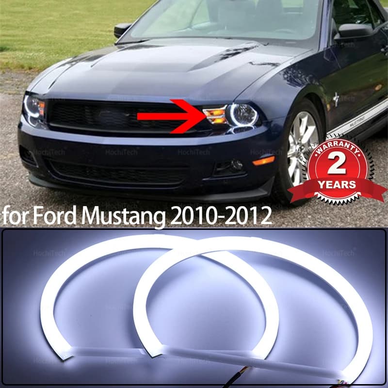 2 anni di garanzia Cotton 6000K White LED Angel Eye Rings Light kit per Ford Mustang 2010 2011 2012 accessori per auto