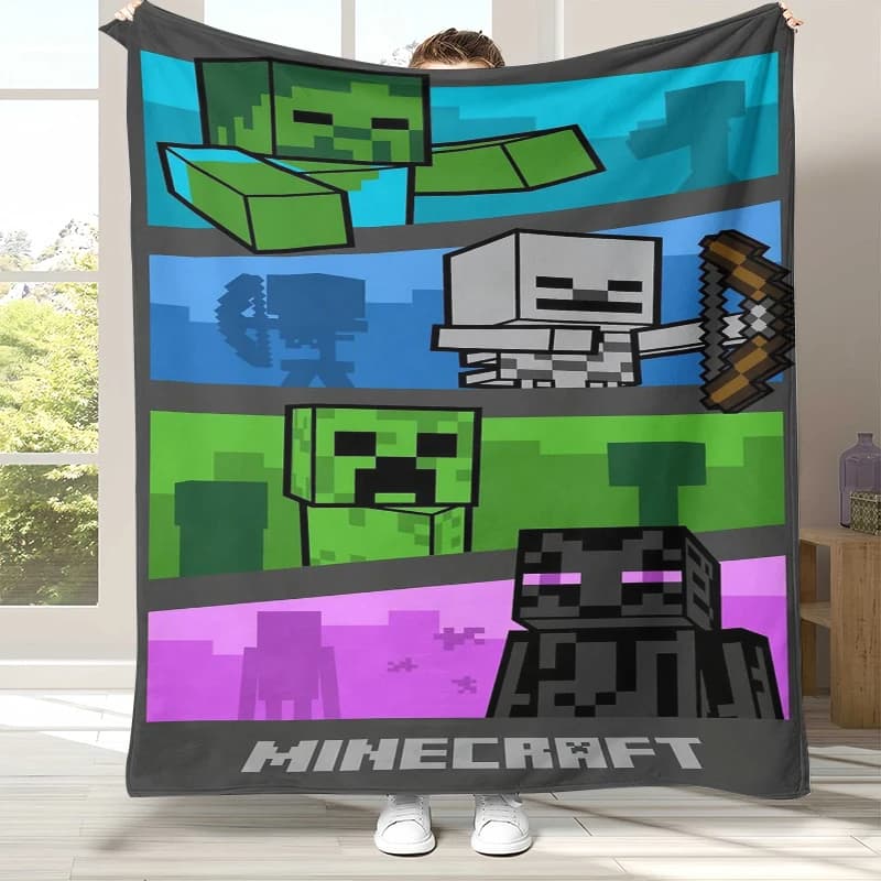 Coperta in flanella classica con pixel di M-Minecraft, coperta in peluche ultra morbida e calda per casa, camera da letto, letto, divano, picnic, campeggio