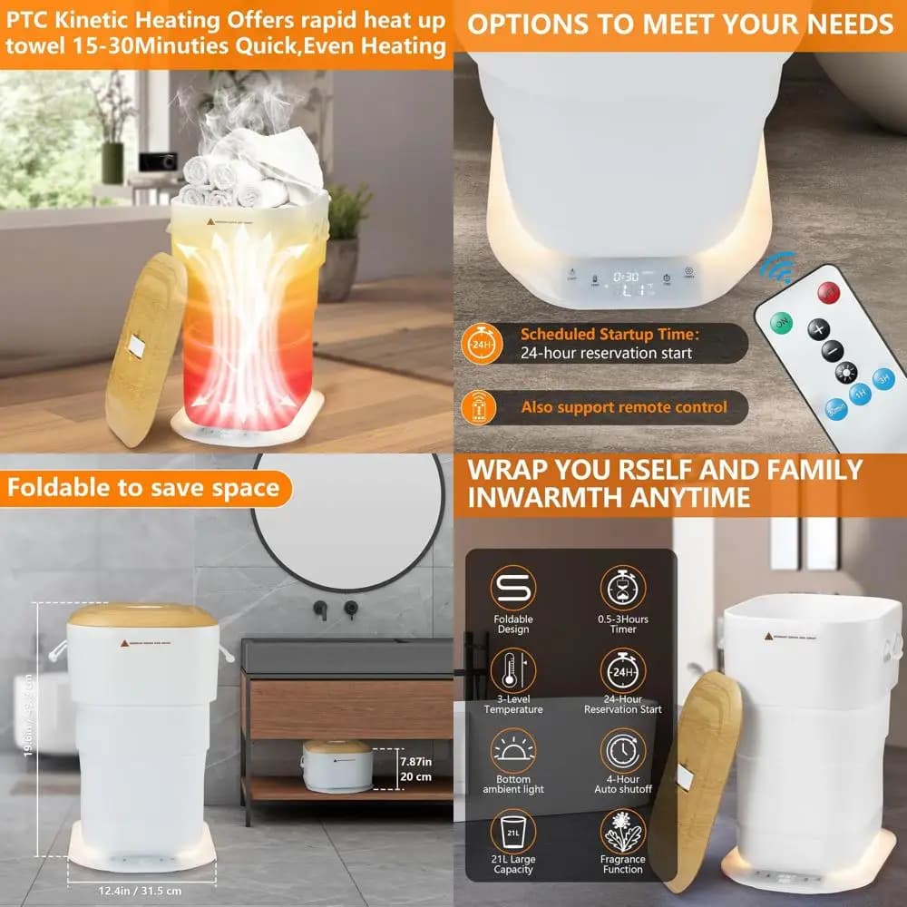 27L Luxury Scaldasalviette with Timer, Automatic Switching, Suitable for Towels and Large Size Bathrobes